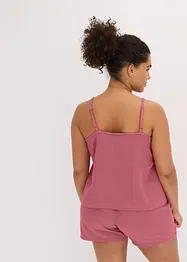 Pyjashort en gaze de coton avec top à fines bretelles, bonprix