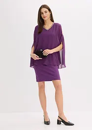 Robe en crêpe avec finition strass, bonprix
