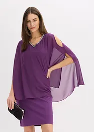 Robe en crêpe avec finition strass, bonprix