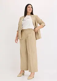 Pantalon à pinces en lin majoritaire, bonprix