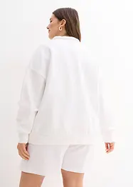 Sweat oversize à col polo et broderie poitrine, bonprix