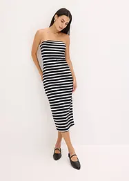 Robe bustier en matière côtelée, bonprix