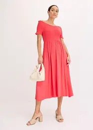 Robe midi à haut smocké, bonprix