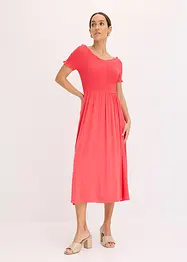 Robe midi à haut smocké, bonprix