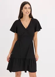 Robe légère en jersey crêpe avec manches papillon, bonprix