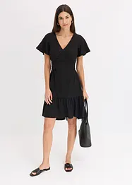 Robe légère en jersey crêpe avec manches papillon, bonprix