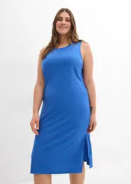 Robe fluide côtelée et fendue sur les côtés en viscose mélangée, bonprix