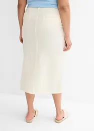 Jupe midi légère en lin mélangé, bonprix