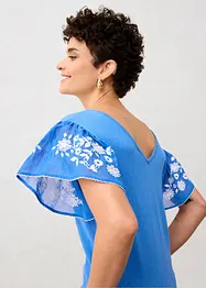 Haut en maille coton et soie avec manches en crêpe, bonprix
