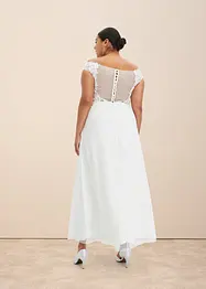 Robe de mariée à encolure Bardot avec dentelle, bonprix