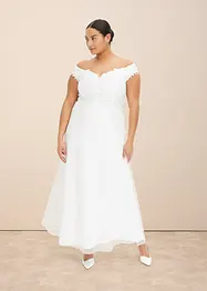 Robe de mariée à encolure Bardot avec dentelle, bonprix