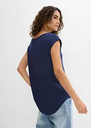 T-shirt court devant long derrière en viscose fluide, bonprix