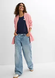 T-shirt court devant long derrière en viscose fluide, bonprix
