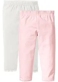 Lot de 2 leggings avec dentelle en bas des jambes, bonprix