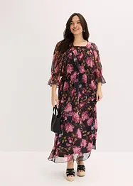 Robe longue en crêpe, bonprix
