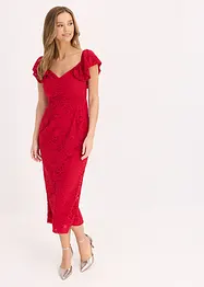 Robe en dentelle à manches drapées, bonprix