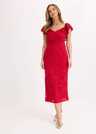 Robe en dentelle à manches drapées, bonprix