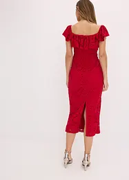 Robe en dentelle à manches drapées, bonprix