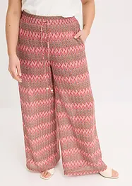 Pantalon large en jersey aspect crochet, bonprix