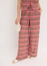 Pantalon large en jersey aspect crochet, bonprix