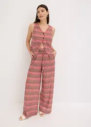 Pantalon large en jersey aspect crochet, bonprix
