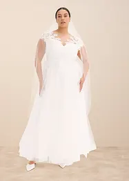 Robe de mariée en tulle délicat et dentelle, bonprix