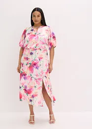 Jupe longue en satin à boutons décoratifs, bonprix
