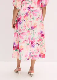 Jupe longue en satin à boutons décoratifs, bonprix