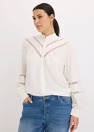 Chemisier avec lin et empiècements en crochet, bonprix