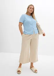 T-shirt texturé et boutonné, bonprix