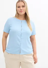T-shirt texturé et boutonné, bonprix