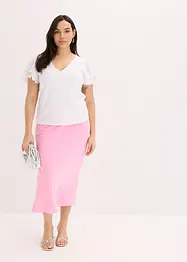 Jupe midi en satin, bonprix