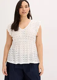 T-shirt à broderies anglaises, bonprix