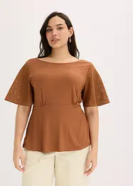T-shirt à manches en dentelle, bonprix