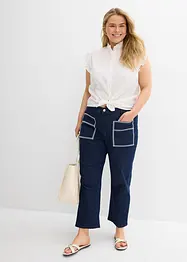 Jean droit taille haute, raccourci, bonprix