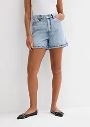 Short en jean taille haute, peu extensible, bonprix