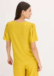 T-shirt en crêpe texturé à manches papillon, bonprix