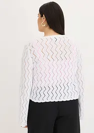 Gilet en maille aspect crochet, bonprix