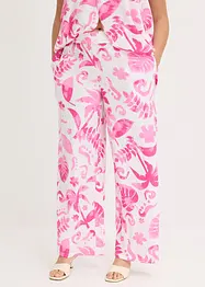 Pantalon large imprimé en viscose texturée, bonprix