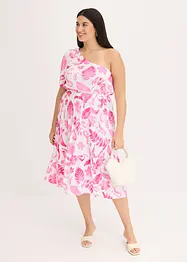 Robe asymétrique imprimée en viscose texturée, bonprix