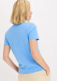 Top en coton à col volanté, bonprix