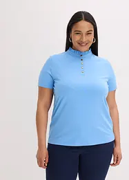 Top en coton à col volanté, bonprix