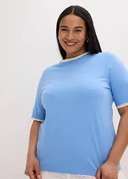 T-shirt à liserés en dentelle, bonprix