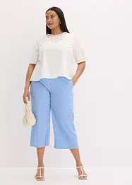 Blouse manches courtes à dentelle, bonprix