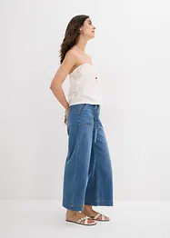 Jean large raccourci, taille haute élastiquée, bonprix