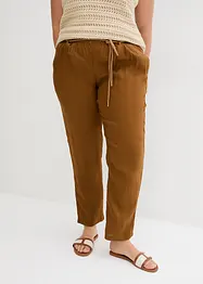 Pantalon taille élastiquée 100 % lin, bonprix
