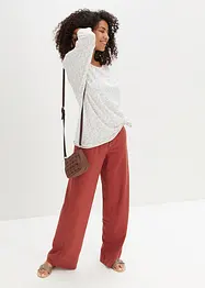 Pantalon palazzo en lin mélangé, bonprix