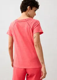 T-shirt 100 % lin avec dentelle, bonprix