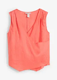 Blouse sans manches 100 % lin à encolure croisée, bonprix