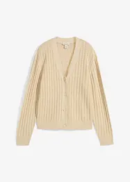 Gilet en maille ajourée avec lin, bonprix